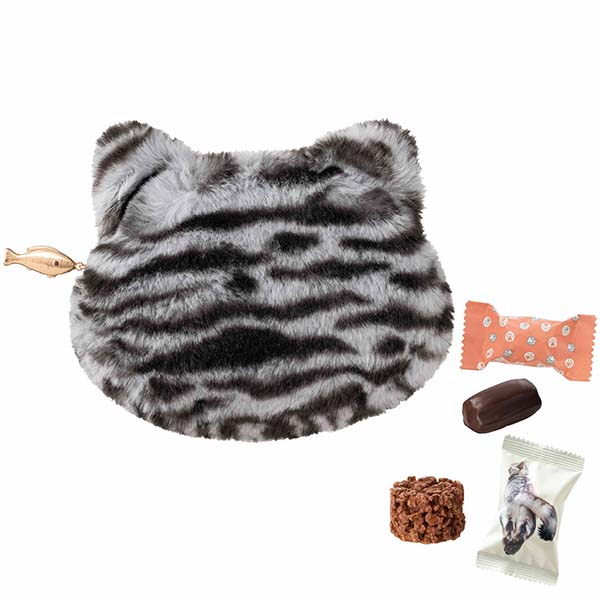 メリーチョコレート ねこみゃみれ もふにゃふポーチ(サバトラ)【お届け期間：1月15日〜2月21日】【バレンタイン】　商品画像1