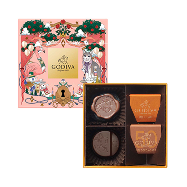 ゴディバ チョコレートアソート  チョコレート菓子4粒入【お届け期間：1月15日〜2月21日】【バレンタイン】　商品画像1