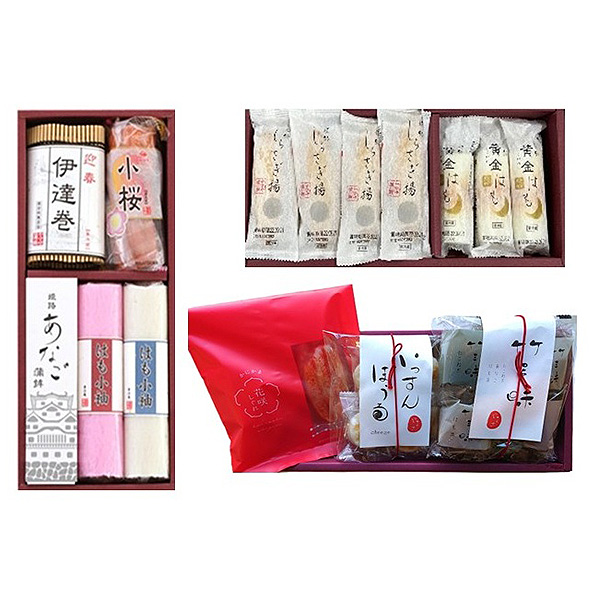 兵庫ヤマサ蒲鉾 御多福 あなご蒲鉾1枚、はも小袖赤、白各1枚、伊達巻1本、小桜真空1袋、黄金はも3本、しらさぎ揚プレーン8枚、かに風味かまぼこ1袋、他【おせち蒲鉾】【年末準備】【NN】 商品画像1