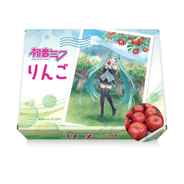 青森県産(JAつがる弘前)サンふじりんご 3kg 初音ミク化粧箱入り(9〜10
