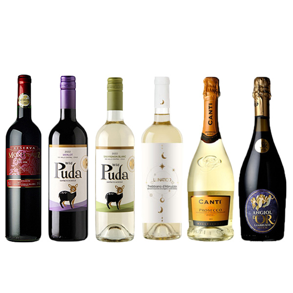 赤・白・泡バランス重視コスパワイン6本セット【お届け期間：1月21日〜1月31日】【イオンゴールドカード会員さま限定特別セール1月】　商品画像1