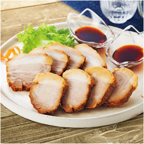 香川 焼き豚P 焼豚セット(バラ肉・モモ肉) バラ肉255g、モモ肉310g、元祖醤油だれ15g、あっさりゆずだれ15g【NN】 商品画像1