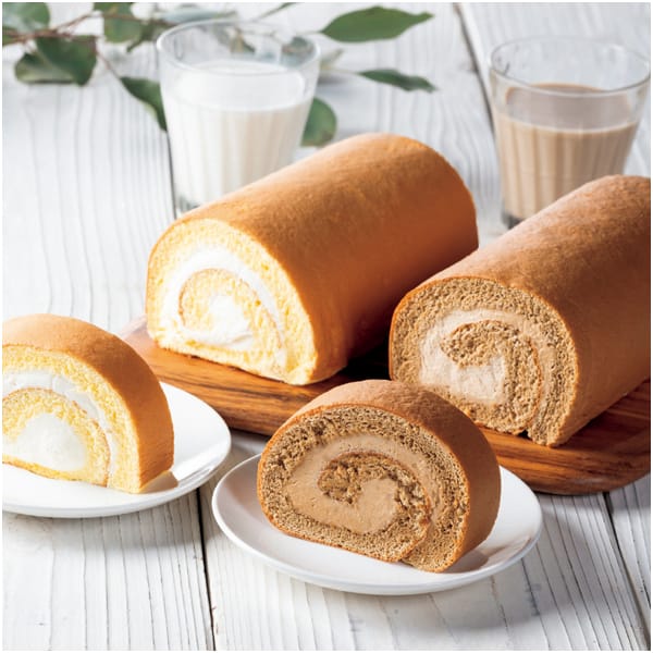 鳥取 大山乳業農業協同組合 白バラ生ロールケーキギフト 白バラ牛乳生ロールケーキ264g(1個)、白バラコーヒー生ロールケーキ 256g(1個)【NN】　商品画像1