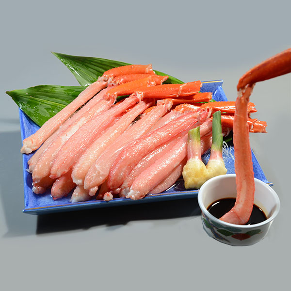 鳥取 大漁市場なかうら 刺身用紅ずわいがに 刺身用紅ずわいがに足むき身(生、国産、境港加工)500g(15〜25本)入、食べ方のしおり付、スチロールセット【NN】　商品画像1