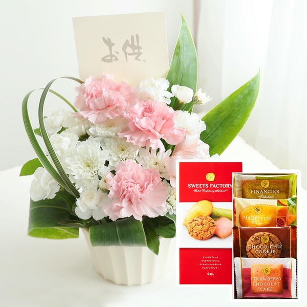 お供えアレンジ「清花」(ピンク)お菓子セット【花】【年間ギフト】 商品画像1