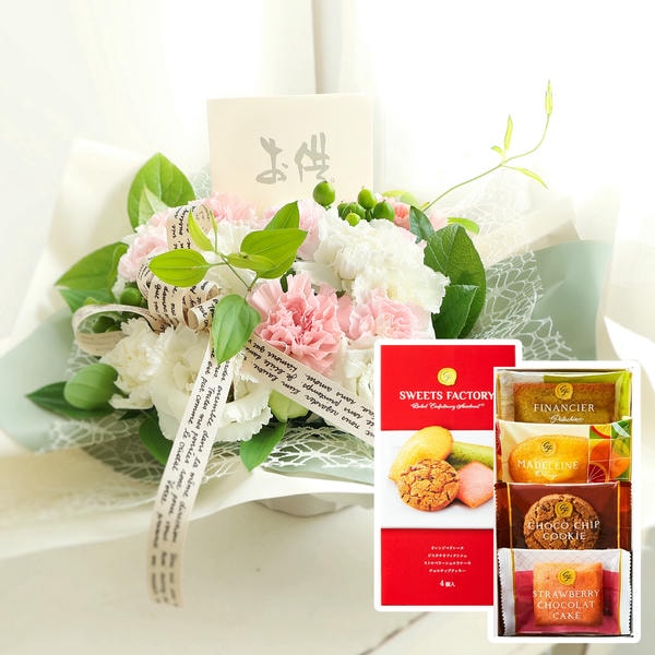 お供えアレンジ「祈りのしらべ」(ピンク)お菓子セット【花】【年間ギフト】 商品画像1