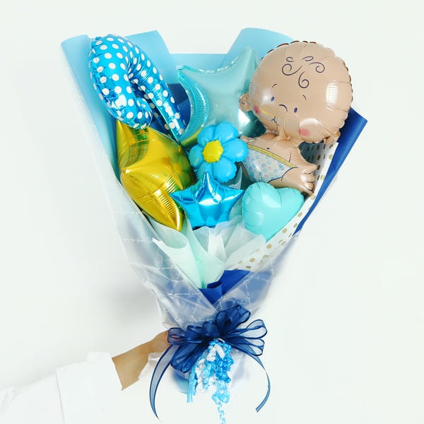 バルーンブーケ「おめでとうBaby」(おとこのこ)【花】【年間ギフト】　商品画像1