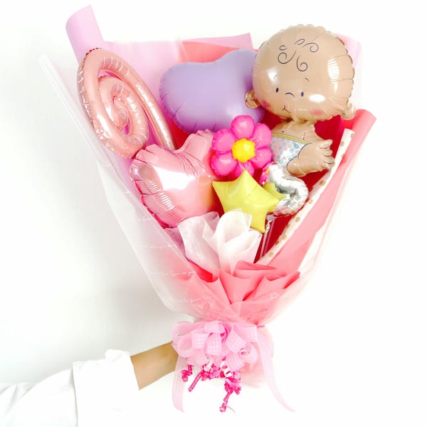 バルーンブーケ「おめでとうBaby」(おんなのこ)【花】【年間ギフト】　商品画像1