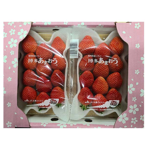 福岡県産 博多あまおう 平パック(DX) 2パック 桜箱【九州フェア】【おいしいお取り寄せ】　商品画像1