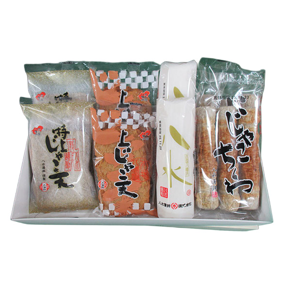 愛媛 八水蒲鉾(株) 八水おつまみセット 8個(上板(白)2本、(特上じゃこ天2枚入、上じゃこ天2枚入、じゃこちくわ3本入)各2袋)【NN】 商品画像1
