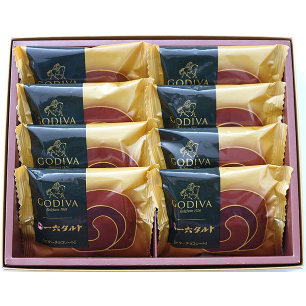 愛媛 一六本舗 ゴディバ監修 一六タルト ビターチョコレート 8個入【NN】　商品画像1