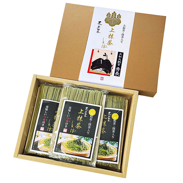 奈良 花の大和路 上抹茶そば 大和大納言秀長 茶そば160g×3、そばつゆ26g×6【春の贈りもの】【NN】 商品画像1