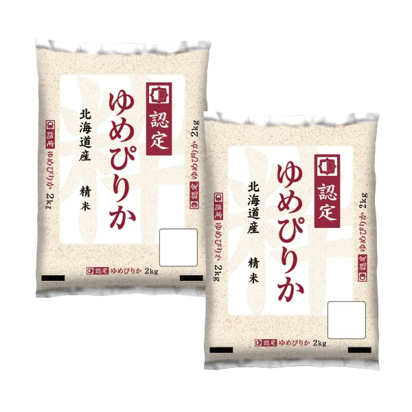 【令和7年産】【精米】山形県産つや姫マイスターのお米・北海道産ゆめぴりか各2kg×1袋 計2袋セット【KN】　商品画像1