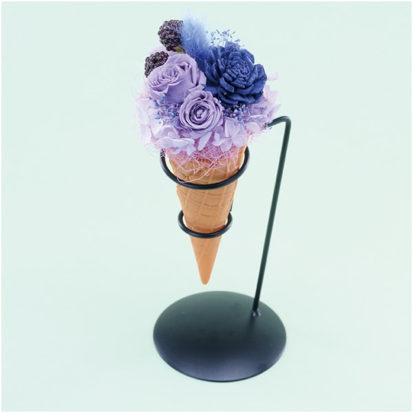 Luna プリザーブドフラワー アイスクリームアレンジ「ブラックベリー」【母の日】 商品画像1