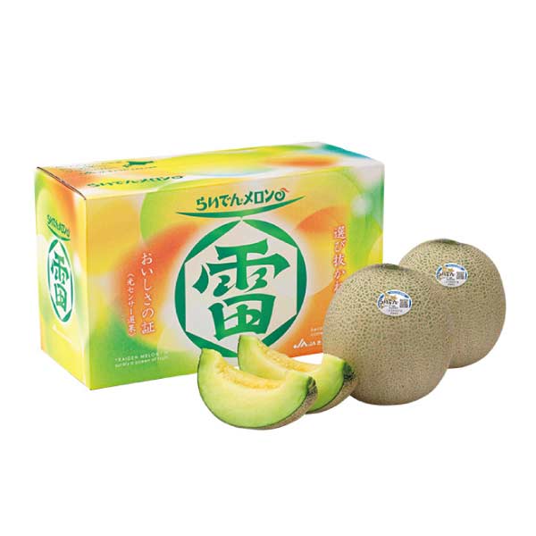 北海道共和町産(JAきょうわ) らいでんメロン(青肉)秀品2L2個(お届け期間：8/21〜8/31)【夏の贈りもの・お中元】　商品画像1