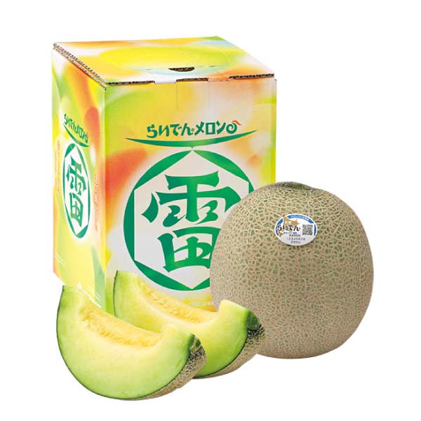 北海道共和町産(JAきょうわ) らいでんメロン(青肉)秀品2L1個(お届け期間：8/21〜8/31)【夏の贈りもの・お中元】　商品画像1