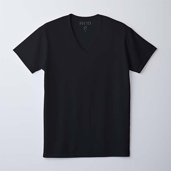 ReD 男性用 Vネックインナー半袖 Lサイズ ブラック 商品画像1