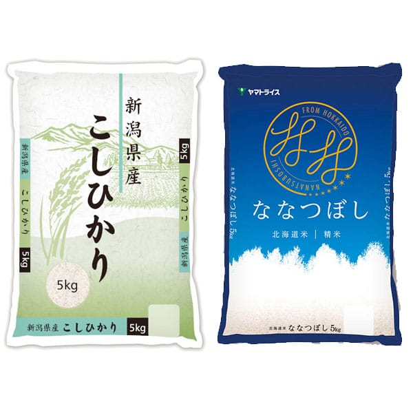 【令和7年産】【精米】食べ比べセット(A)(新潟県産コシヒカリ 5kg・北海道産ななつぼし 5kg)【超！春トク祭り】【CB】　商品画像1