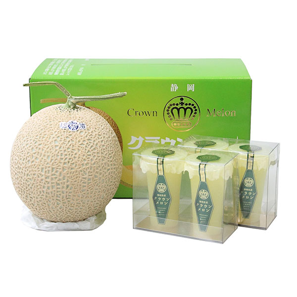 静岡県産(静岡県温室農業協同組合 クラウンメロン支所) クラウンメロン 山等級 1玉入り ゼリー付き 指定日お届け【おいしいお取り寄せ】　商品画像1