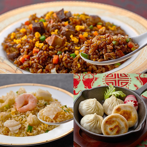 横浜中華街 状元樓 黒醤油炒飯・海鮮入り生姜炒飯・上海焼き小籠包セット(L8198)【中華特集】【サクワ】 商品画像1