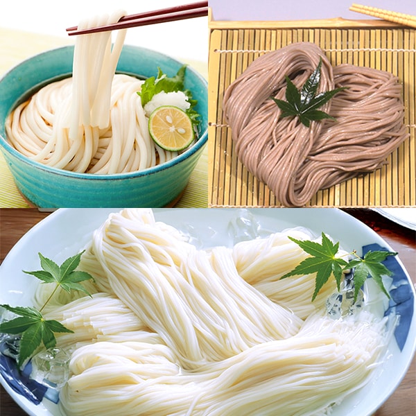 創麺屋 手延べ半生麺3種7袋セット(うどん3袋・そうめん2袋・そば2袋)(L8281)【Aセレクション7月】【サクワ】 商品画像1