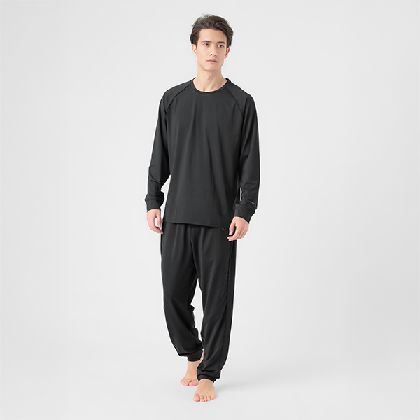 TOPVALU EXセリアント ウェア ルームウエア上下セット(ルーム長袖Tシャツ&ルームロングパンツ)クロ / サイズL【限定10点】【父の日・ソーシャル対応可】 商品画像1