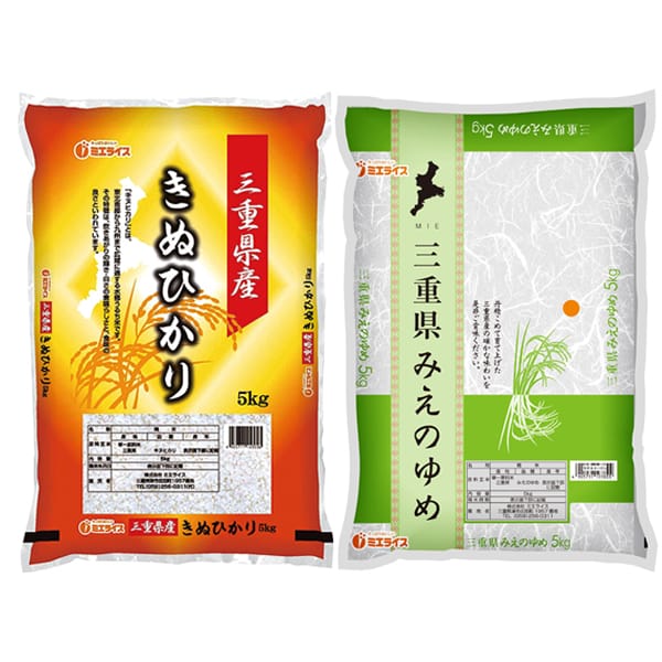 【令和7年産】【精米】ミエライス お米食べ比べセット【C】(三重県産きぬひかり5kg×1・三重県産みえのゆめ5kg×1)【CB】　商品画像1