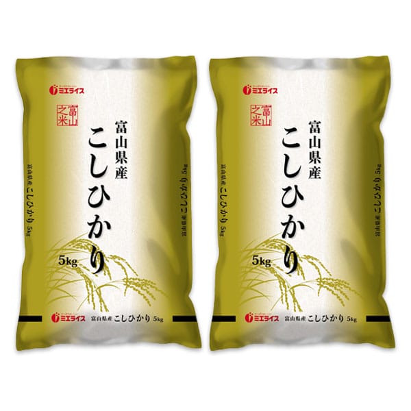 【令和7年産】【精米】ミエライス 富山県産こしひかり10kg(5kg×2)【CB】　商品画像1