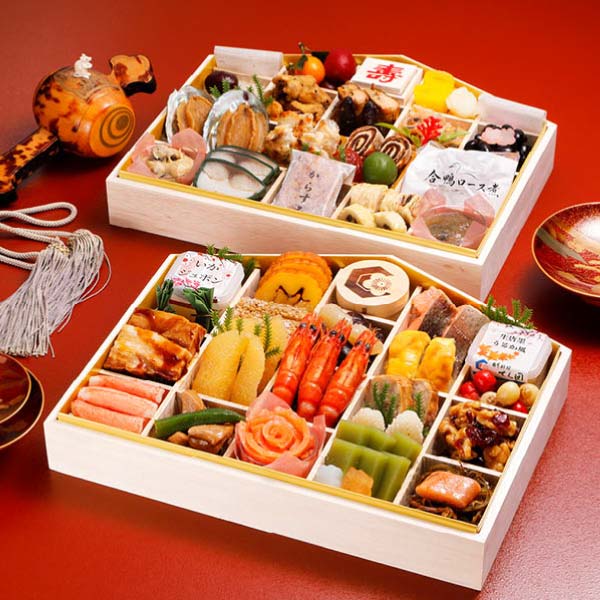 日本料理 てら岡 てら岡 絵馬2段重【3〜4人前・60品目】【イオンのおせち】　商品画像1