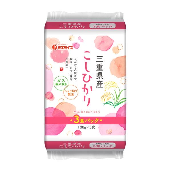 ミエライス 三重県産こしひかりごはん (180g×3)×12個(訳あり)【超！ナツ夏祭り】【CB】　商品画像1