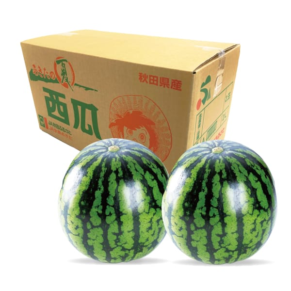 秋田県産 大玉西瓜(あきた夏丸) 3L2玉16kg 【お届け期間:8/1(土)〜8/15(土)】【MK】　商品画像1