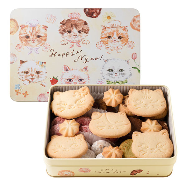 DADACA こねこのこねこねクッキー缶 HappyNyao【おいしいお取り寄せ】　商品画像1