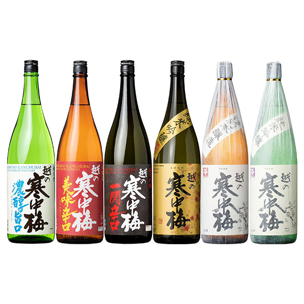 新潟銘醸 越の寒中梅6種飲み比べセット 1800ml×6本【おいしいお取り寄せ】　商品画像1