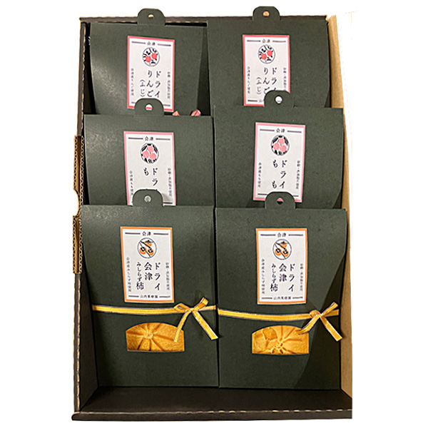 福島県産 会津産ドライフルーツセット(桃、柿、リンゴ) 各2袋ずつ計6袋【フードアルチザン】　商品画像1