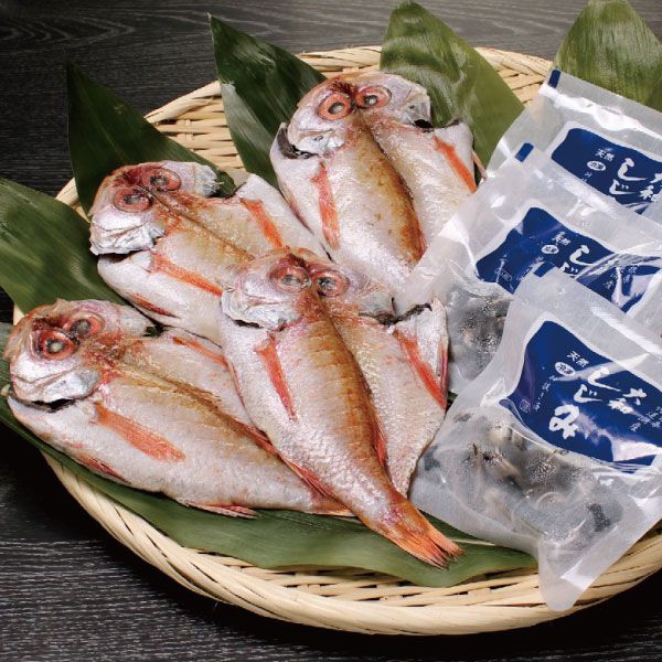 鳥取 大漁市場なかうら 鷦鷯屋 一夜干としじみ詰合せB(のどぐろ4枚、大和しじみ×4袋(宍道湖産、砂抜き済))【NN】　商品画像1