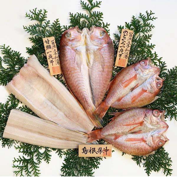 島根 岡富商店 「一日漁」福禄寿(甘鯛1枚・のどぐろ2〜3枚・あなご1枚)【NN】 商品画像1