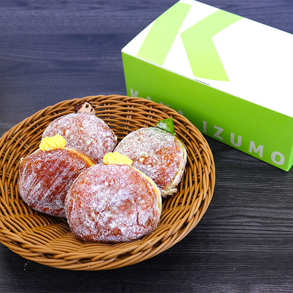 島根 KAKA.IZUMO KAKA.DONUT クリーム生ドーナツ 4個セット(生ドーナツカスタード2個、生ドーナツショコラ1個、生ドーナツ抹茶1個)【NN】 商品画像1