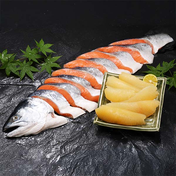 新巻銀鮭半身切身と味付数の子【ブラックフライデー】　商品画像1