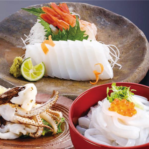 香川 安岐水産 あおりいか三昧詰合せ あおりいかむき身1尾、あおりいかそうめん200g、あおりいかゲソ(加熱用)200g【お届け期間:11月11日〜1月10日】【旬鮮便】【NN】　商品画像1