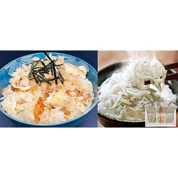 愛媛 中辰 ご飯の友セット 釜あげしらす丼セット(1食分)×4、鯛めしの素(2合用)×2【お届け期間:11月11日〜1月10日】【旬鮮便】【NN】　商品画像1