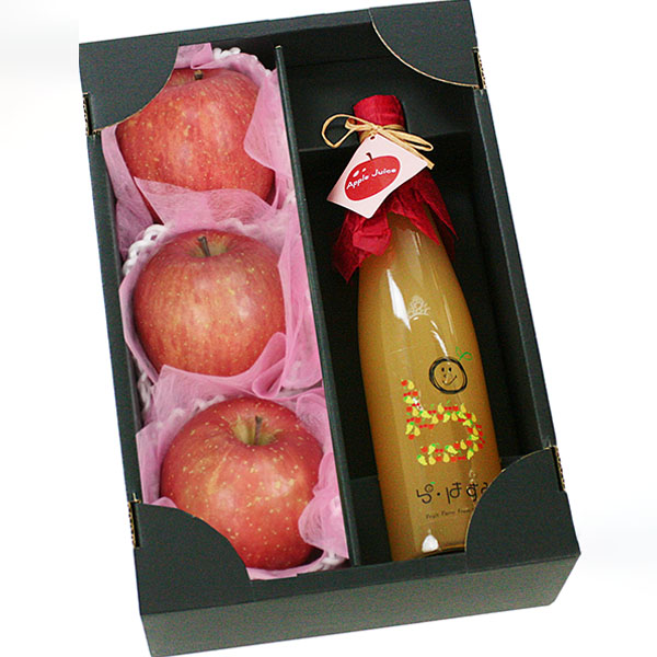 山形県産 ふじりんごとりんごストレートジュースセット【限定130点】【お届け期間：11月20日〜12月20日】【ブラックフライデー】　商品画像1