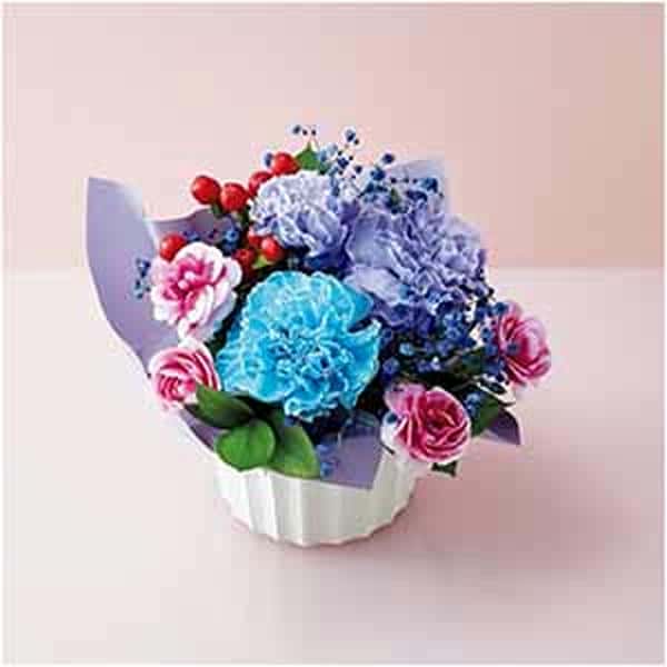 ケーアイ・フレッシュアクセス カーネーション推し色アレンジメント(パープル)【母の日】