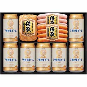 アサヒ生ビール＆国産豚肉使用「伝承」セット 【夏ギフト・お中元】 [AP-50]