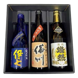 日本酒類販売 岡山県純米吟醸 飲みくらべセット 720ml×3【冬の贈りもの・お歳暮】