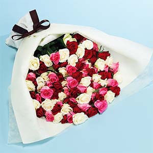 茨木春草園 大輪バラ100本のブーケ【母の日】