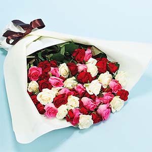 茨木春草園 大輪バラ50本のブーケ【母の日】