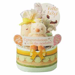 バニーズバイザベイおむつケーキ2段 黄色【年間ギフト】