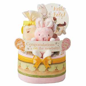 バニーズバイザベイおむつケーキ2段 ピンク【年間ギフト】