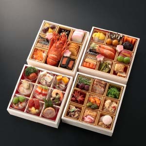 京都料亭 うお寿・北海道 アンサンブル・京都 東東来 和風・洋風・中華 四段重 【3〜4人前・60品目】【イオンのおせち】