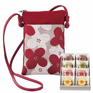 尾州織 スマホポシェット赤＆ガトープルポ [PAN-05]【母の日】